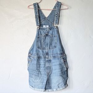 Old Navy Denim Shortalls Light Wash Overalls - Medium EUC